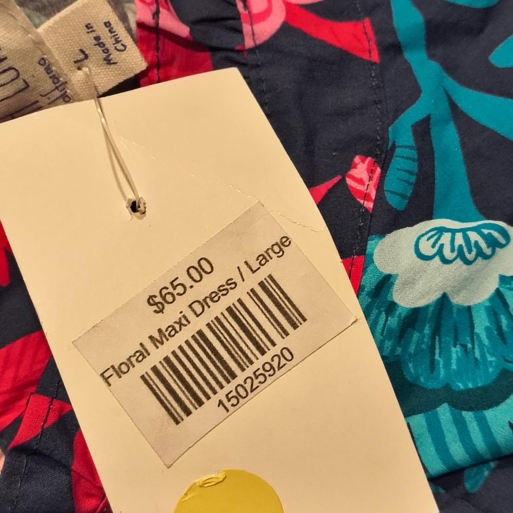 Peach Love California Teal & Pink Floral Long Sleeve Maxi Dress - Picture 3 of 4